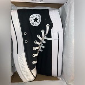 NEW Converse Canvas Black Platform CTAS LIFT HI Sneakers Black